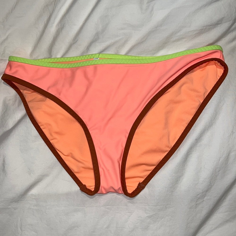 Aerie Bathing Suit Bottoms Orange Neon w/ Piping M NWT